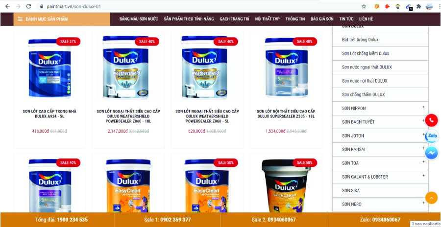 Bảng giá sơn Dulux 2020