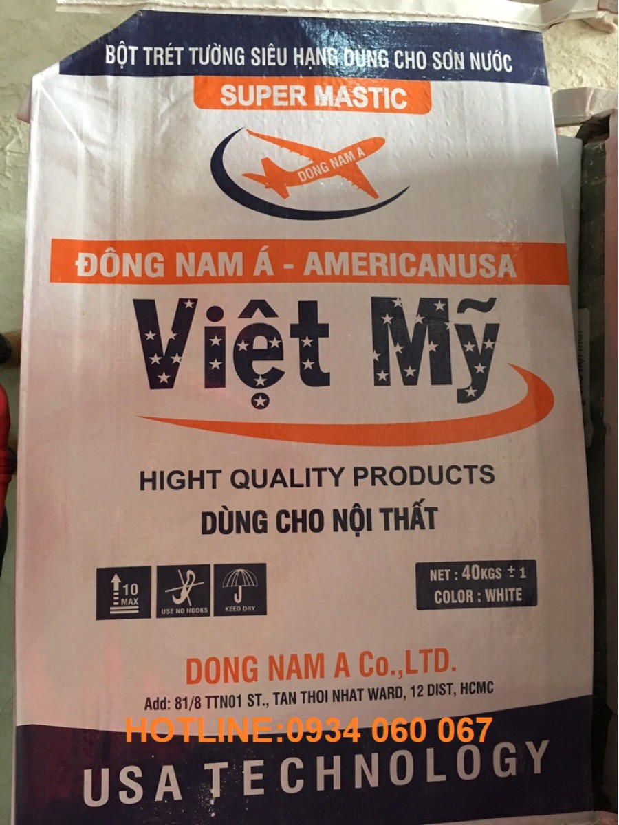 Bột trét tường nội thất Việt Mỹ 40Kg